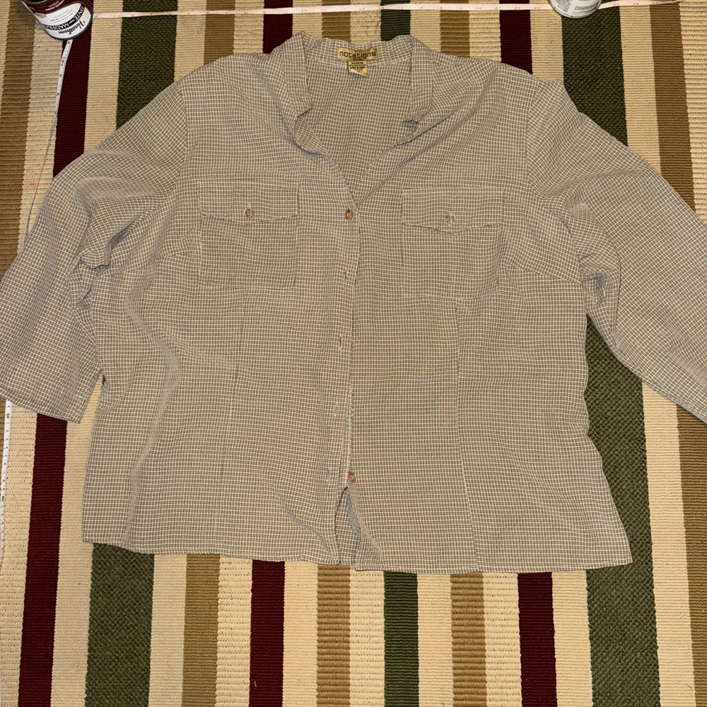 Notations Black and White Plaid Shirt